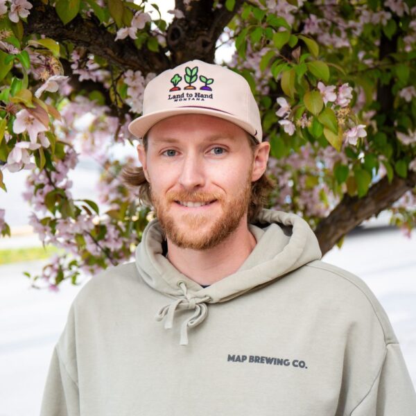 land to hand veggie logo hat