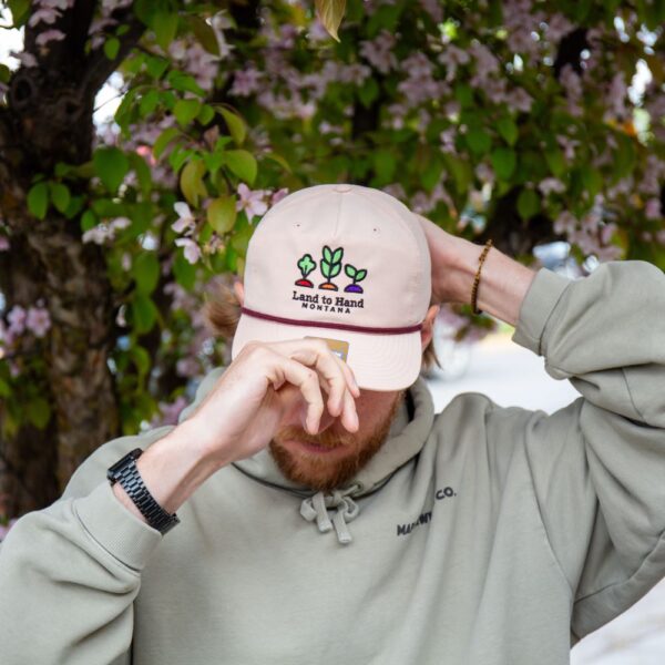 hat veggie logo land to hand mt